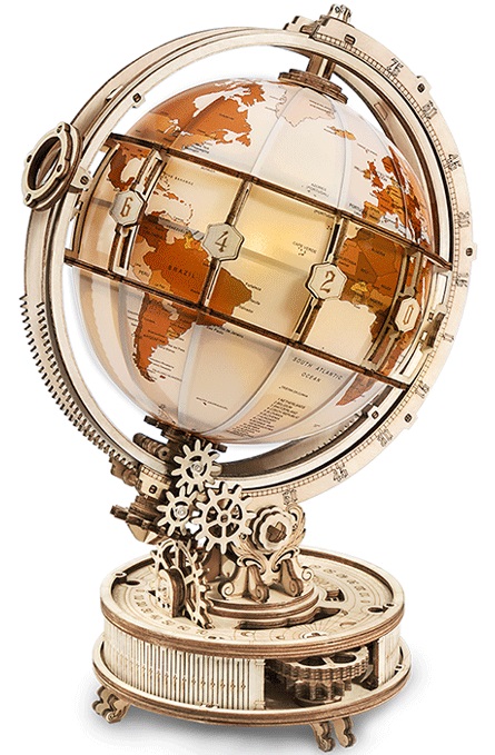 3D drvene puzzle SVETLEĆI GLOBUS 