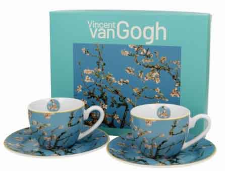 Set dve espreso šolje sa tacnama ALMOND BLOSSOM - V. VAN GOGH 