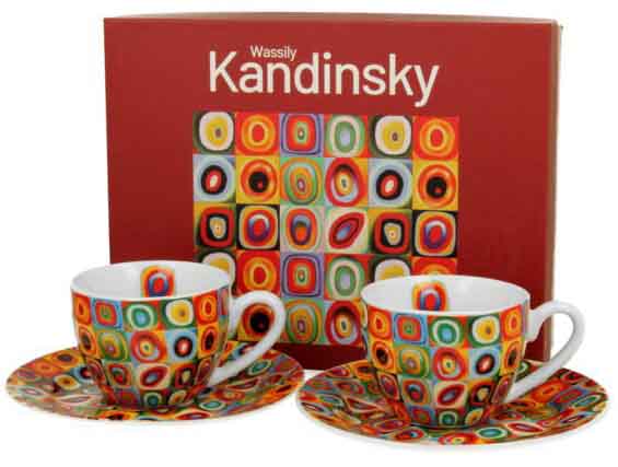 Set dve espreso šolje sa tacnama SQUARES WITH CIRCLES - W. KANDINSKY 