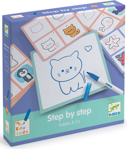 Kreativni set za učenje crtanja STEP BY STEP BABIES & CO 