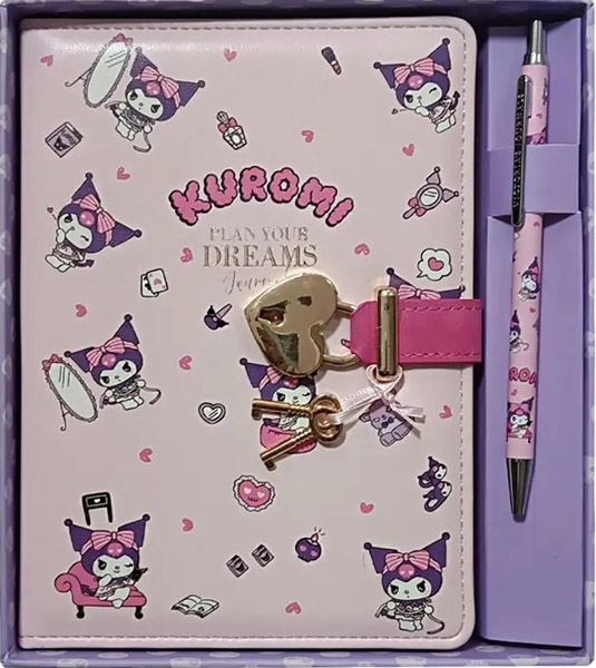 Notes sa ključićem i olovka KUROMI 