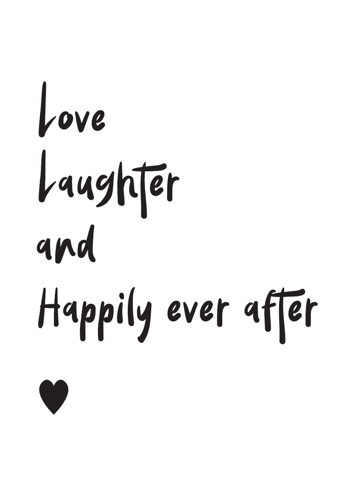 Čestitka za venčanje LOVE, LAUGHTER AND HAPPILY EVER... 