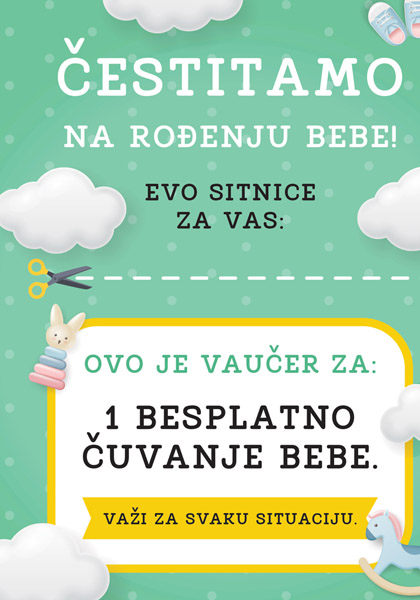 Čestitka za rođenje deteta KUPON 