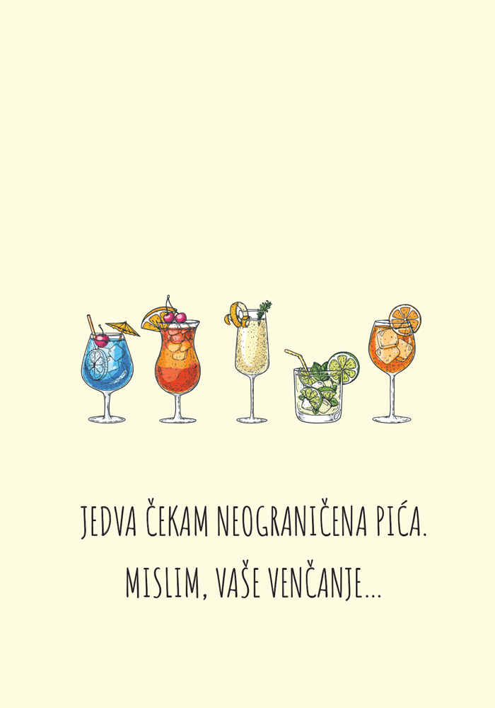 Čestitka za venčanje NEOGRANIČENA PIĆA 