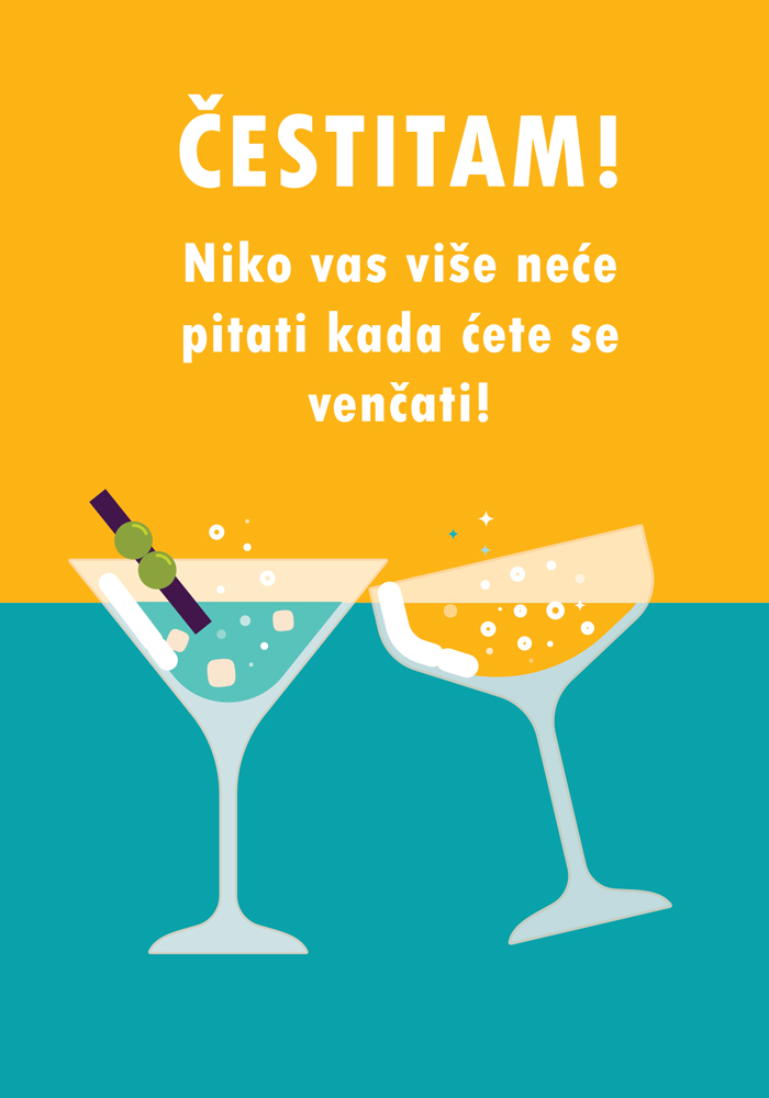 Čestitka za venčanje NIKO VAS VIŠE NEĆE PITATI 