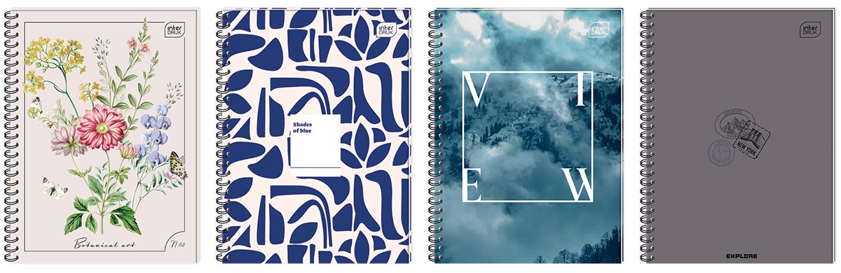 Spiralni notes A5, tvrde korice, 100 listova na kvadratiće (Više vrsta)