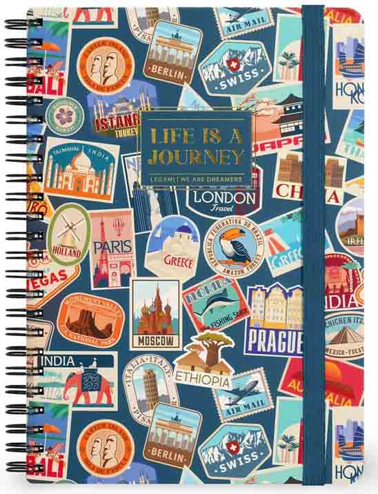 Notes sa spiralom TRAVEL STICKERS linije 21x15cm 