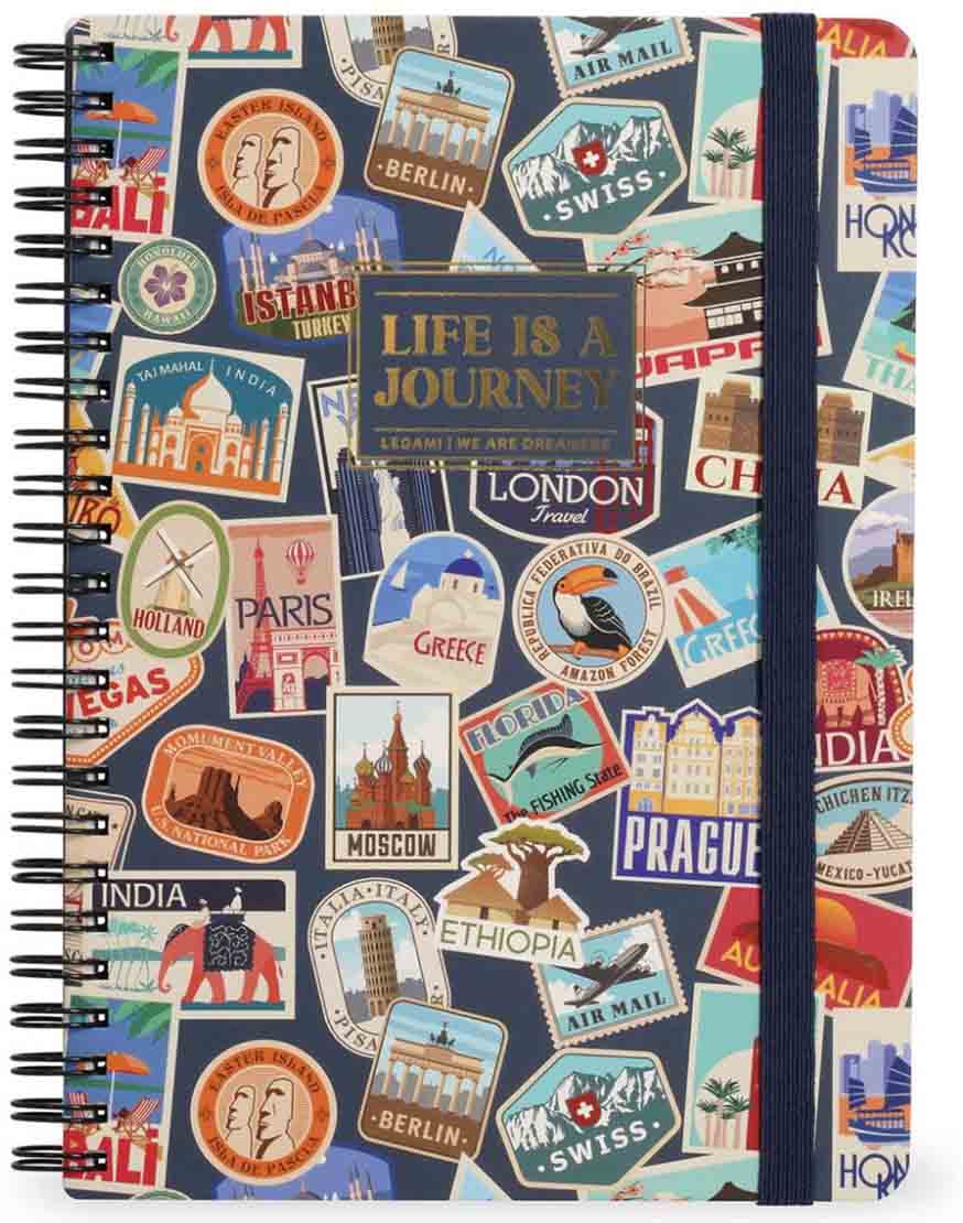 Notes sa spiralom TRAVEL STICKERS linije 29x21cm 