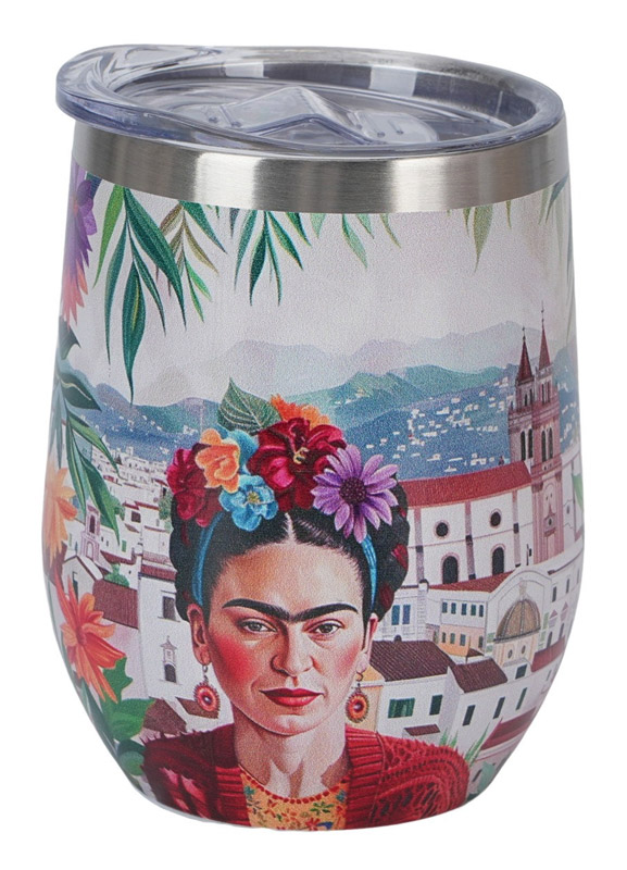 Putna šolja od nerđajućeg čelika MEXICAN ART - RED 