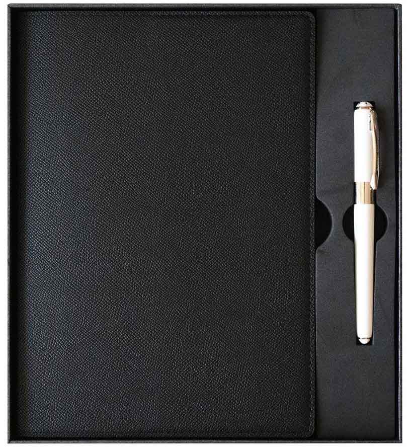Rokovnik sa olovkom BOUTIQUES 19X25cm crni linije 