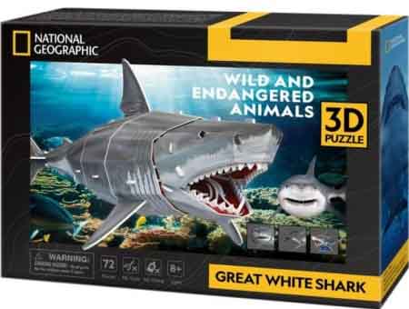 CubicFun 3D puzzle GREAT WHITE SHARK 72 kom 
