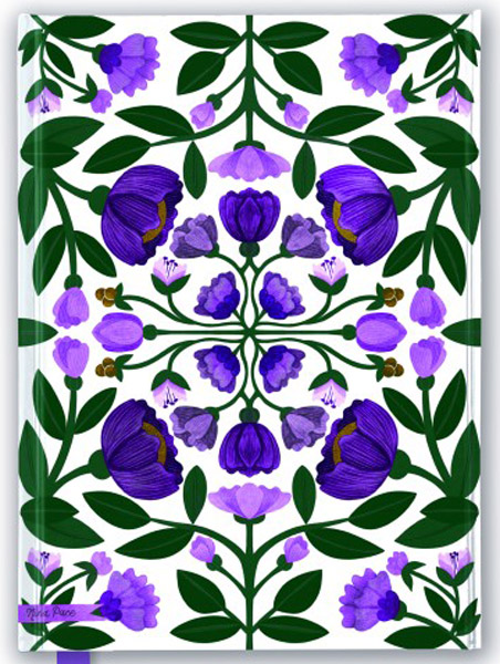 Notes NINA PACE: PURPLE FLOWERS 14x21cm 