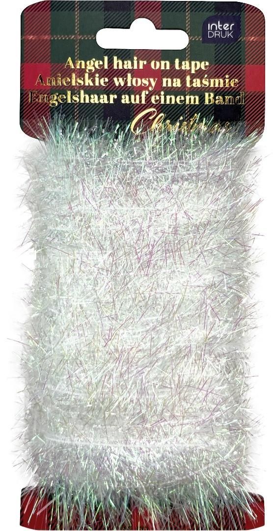 Novogodišnja ukrasna srebrna traka sa šljokicama 20m 