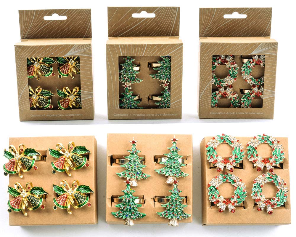 Prsten za salvete NOVA GODINA, 4 kom (Više vrsta) 