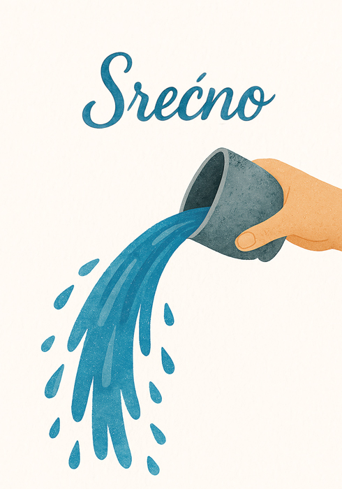 Čestitka POSUDA S VODOM 