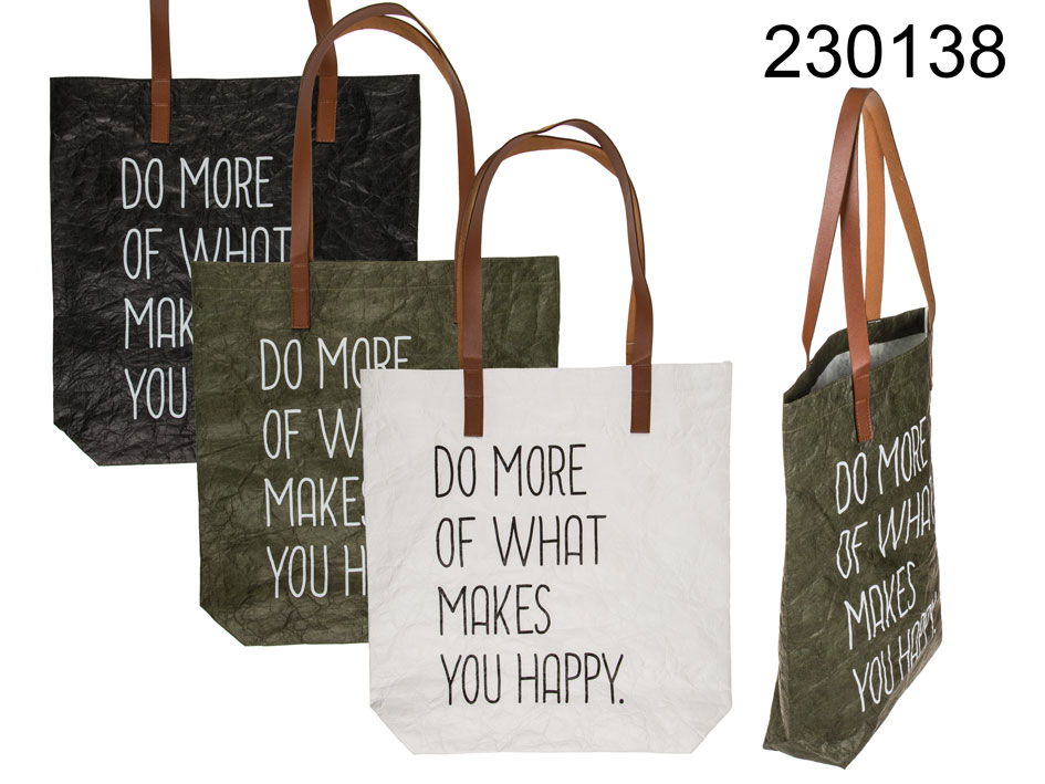 TORBA Do more of what makes you happy, ca. 38 x 40 cm, Tyvek 