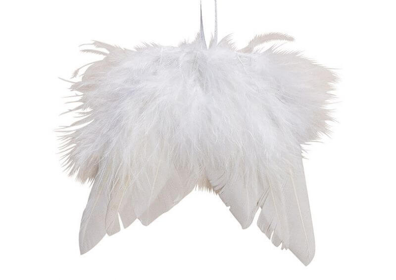 Hanger Wing Feather white 10x10cm 