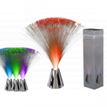 Plastic Fiber lamp with chrome base, ca. 30 cm, for 3 micro batteries (AAA) 