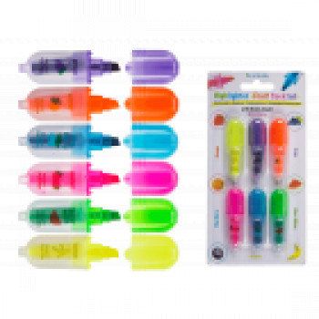 Highlighter, Fruit Cocktail, 6 colours ass., set of 6 on blister card 