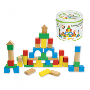 Drvena igračka PINO kocke blokovi 50 kom 