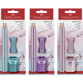 FABER CASTELL olovka, rezač i gumica METALIC 