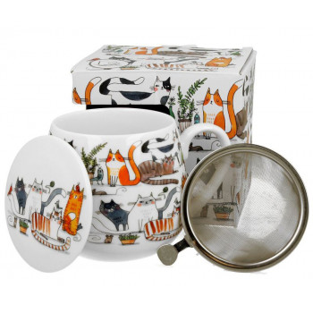 Šolja za čaj sa infuzerom CAT’S WORLD - LAZY CATS 