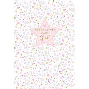 Čestitka za rođenje deteta BABY GIRL - PINK 