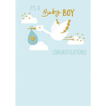 Čestitka za rođenje deteta DEČAK - ITS A BABY BOY 
