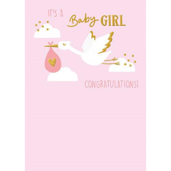 Čestitka za rođenje deteta DEVOJČICA - ITS A BABY GIRL 