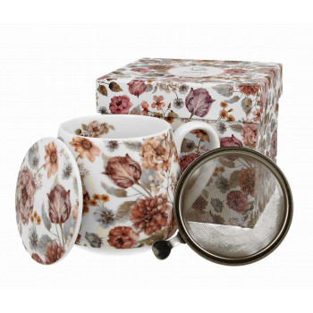 Velika šolja za čaj sa infuzerom PASTEL FLOWERS 