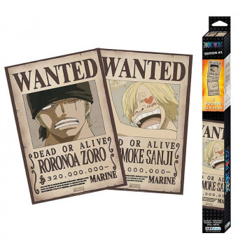 Set od dva postera ONE PIECE WANTED ZORO & SANJI 