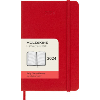 Planer MOLESKINE 2024 Scarlet Red 9x14cm (tvrde korice) 