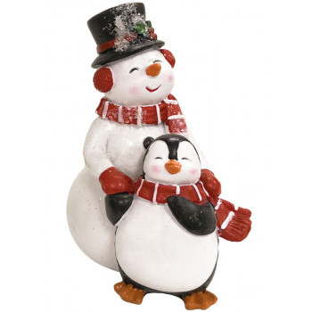 Novogodišnja figura SNEŠKO SA PINGVINOM 