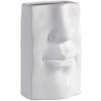Dekorativna vaza LICE - BELI SATEN 15,5x25cm 