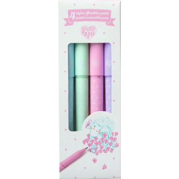 Set četiri piši-briši hemijske olovke pastelnih boja 