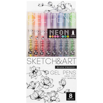 Gel pen SKETCH&ART, 8 kom, 0.8mm COLORS 