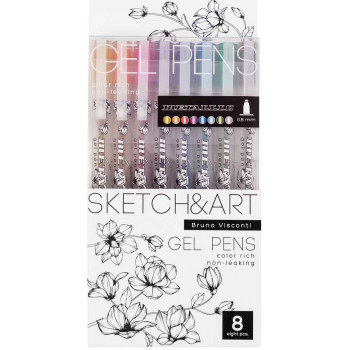 Gel pen SKETCH&ART, 8 kom, 0.8mm METALLIC 