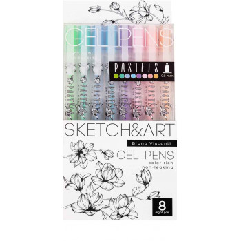Gel pen SKETCH&ART, 8 kom, 1.0mm GLITTER 