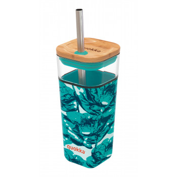 Staklena čaša sa slamčicom QUOKKA WATER FLOWERS 540ml 