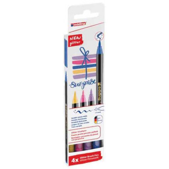 BRUSH FLOMASTERI E-1340, 1-6 MM GLITTER SET 1/4 EDDING SORTIRANO 