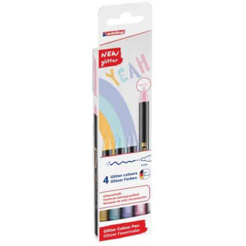 FLOMASTERI E-1200 1-3MM GLITTER , SET 1/4 PASTELNE BOJE EDDING SORTIRANO 