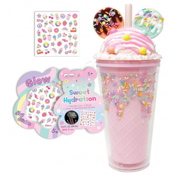 Plastična čaša sa stikerima SWEET HYDRATION - ROZE 