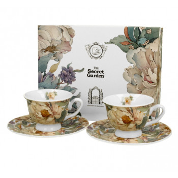 Set 2 šoljice za espresso ROYAL PEONY WHITE 