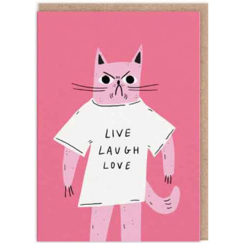 Čestitka LIVE LAUGH LOVE CAT 