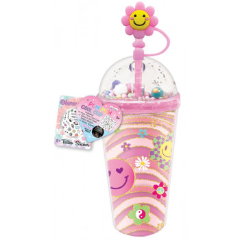 Plastična čaša sa slamčicom CVET 450ml 