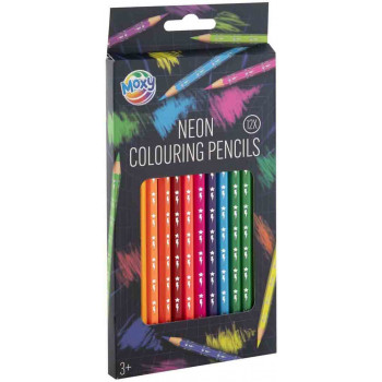 Set neonskih drvenih bojica 12 kom 