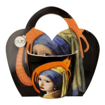 Šolja u kartonskoj torbici - CAT'S WORLD - GIRL WITH A CAT - 460ml 