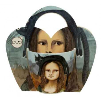 Šolja u kartonskoj torbici - CAT'S WORLD - MONA LISA WITH A CAT - 460ml 