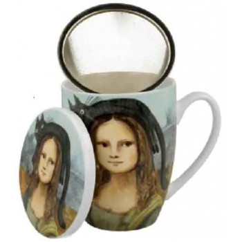 Šolja sa infuserom - CAT'S WORLD - MONA LISA WITH A CAT 