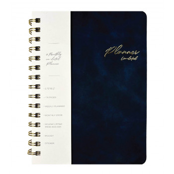 Nedatumirani planer A5 VEGAN LEATHER - Navy 
